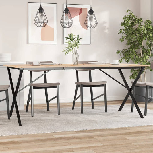 Telaio Gambe a X per Tavolo da Pranzo 180x80x73 cm in Acciaio - homemem39
