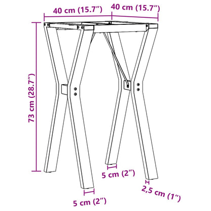 Telaio Gambe a Y per Tavolo da Pranzo 40x40x73 cm in Acciaio