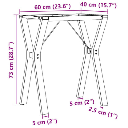 Telaio Gambe a Y per Tavolo da Pranzo 60x40x73 cm in Acciaio