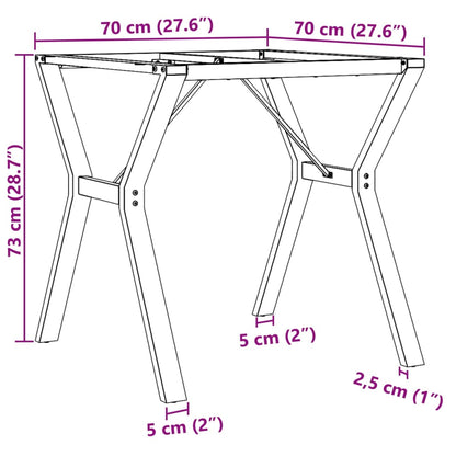 Telaio Gambe a Y per Tavolo da Pranzo 70x70x73 cm in Acciaio - homemem39