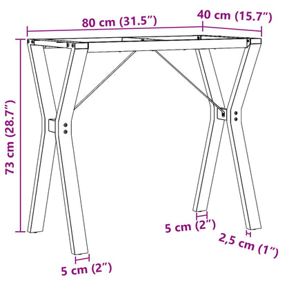 Telaio Gambe a Y per Tavolo da Pranzo 80x40x73 cm in Acciaio