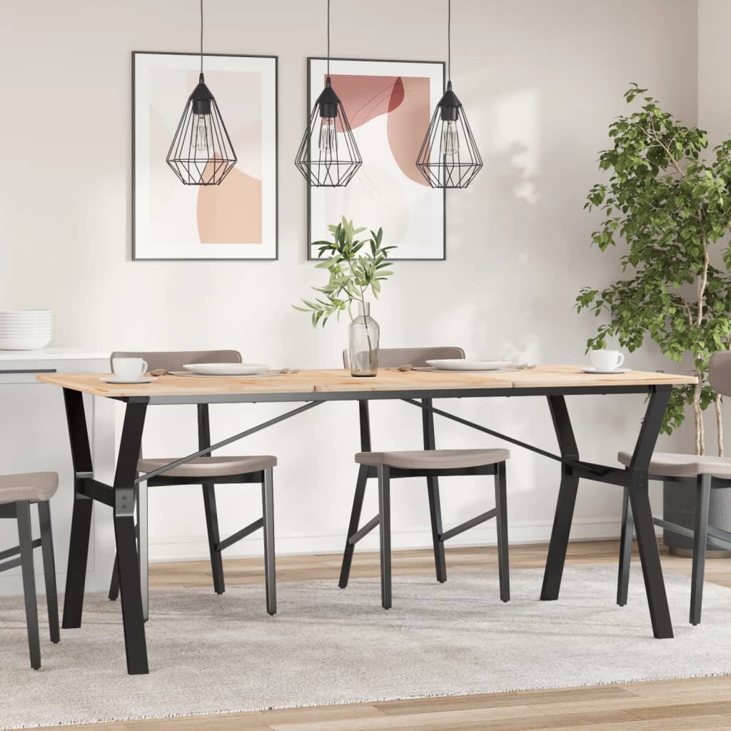 Telaio Gambe a Y per Tavolo da Pranzo 160x80x73 cm in Acciaio - homemem39