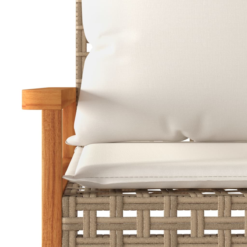 Set da Bistrò 3 pz con Cuscini Beige Misto Polyrattan e Acacia | homemem39