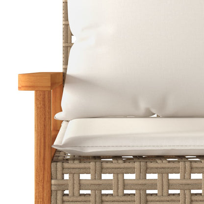Set da Bistrò 3 pz con Cuscini Beige Misto Polyrattan e Acacia | homemem39