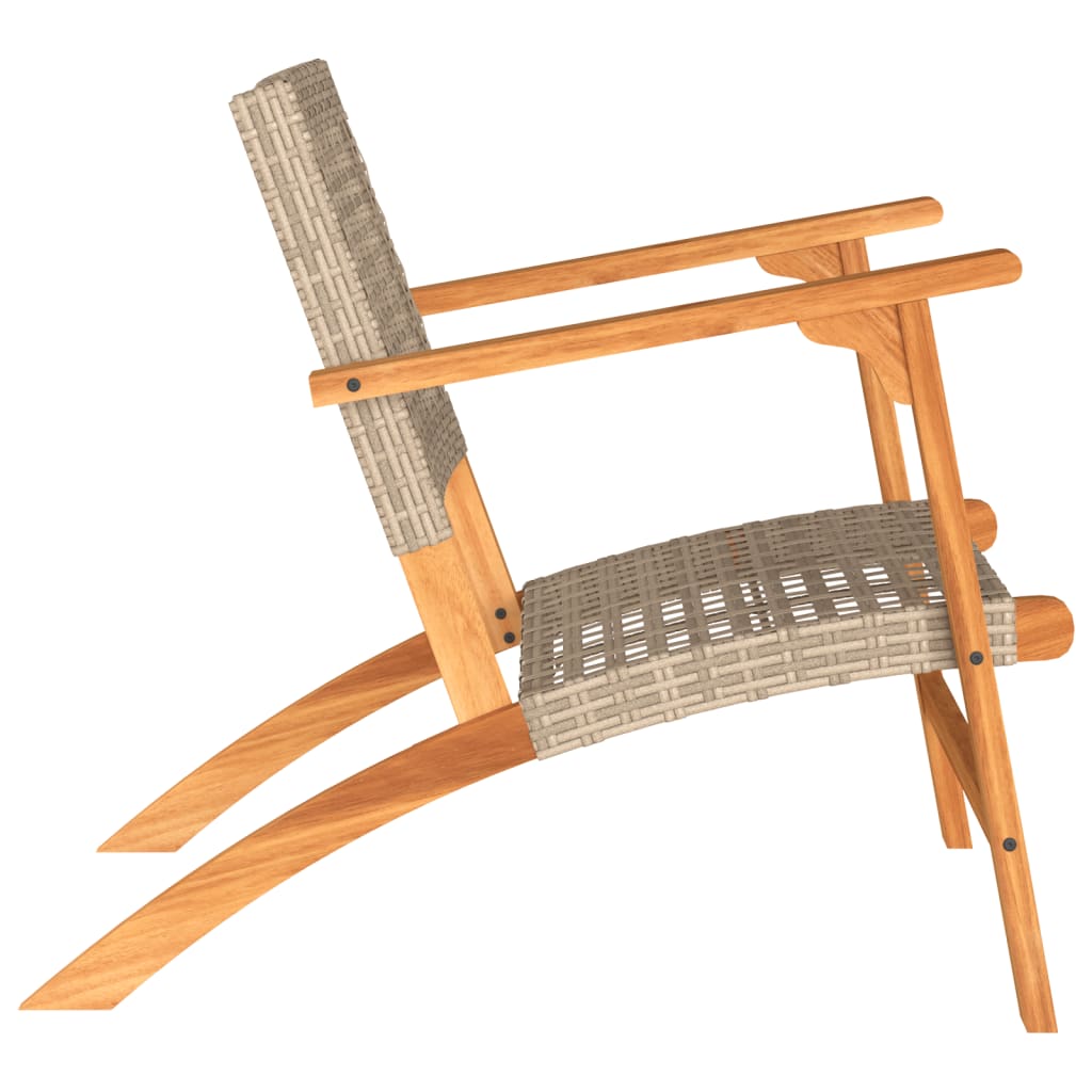 Sedie da Giardino 2pz Beige in Polyrattan e Legno di Acacia - homemem39