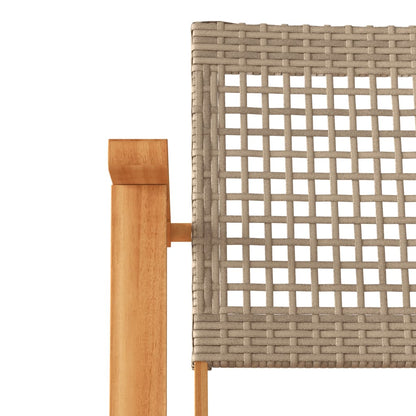 Sedie da Giardino 2pz Beige in Polyrattan e Legno di Acacia - homemem39