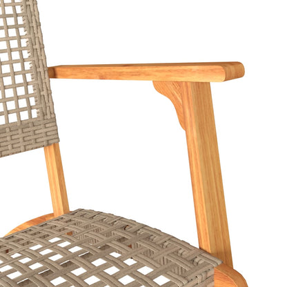Sedie da Giardino 2pz Beige in Polyrattan e Legno di Acacia - homemem39