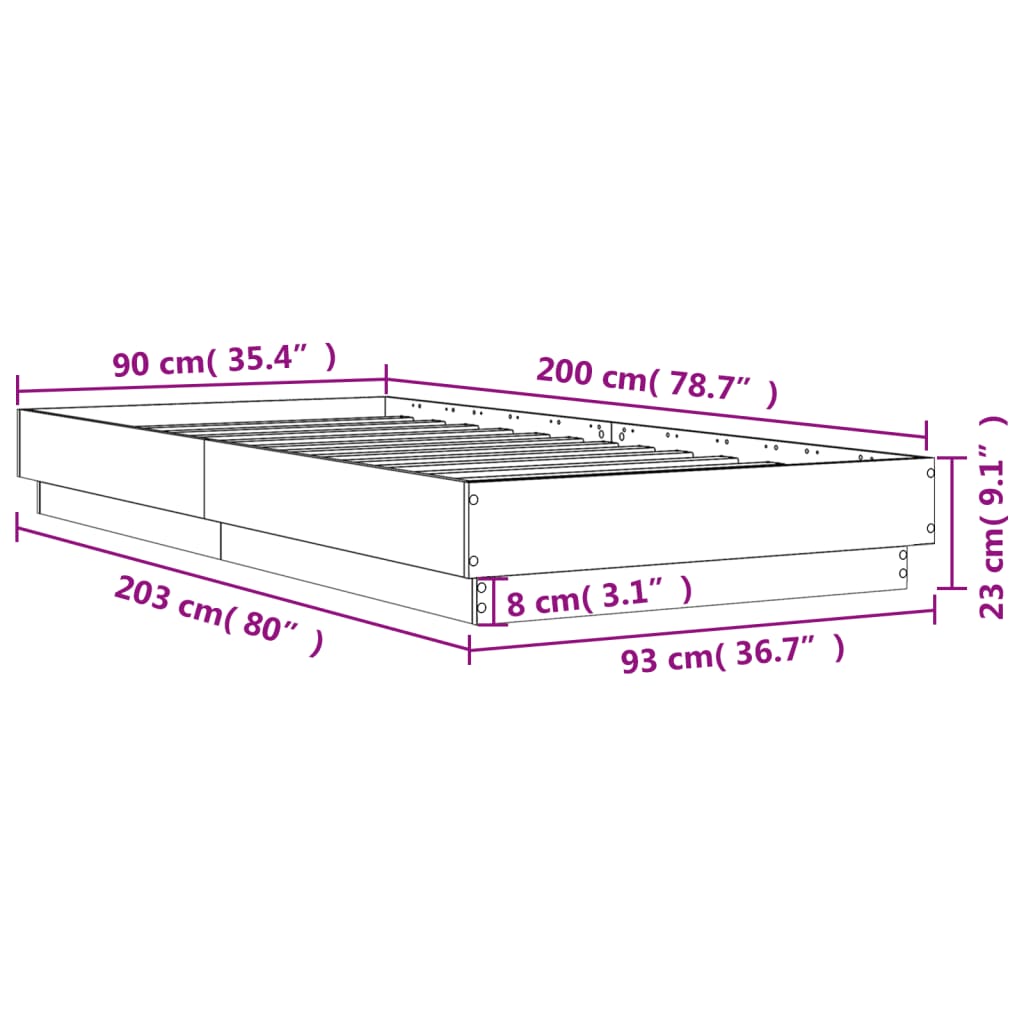 Giroletto Bianco 90x200 cm in Legno Multistrato | homemem39
