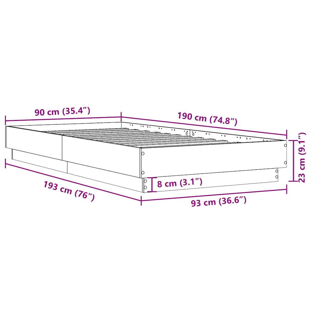 Giroletto Grigio Cemento 90x190 cm in Legno Multistrato | homemem39