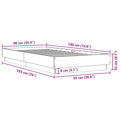 Giroletto senza Materasso Rovere Marrone 90x190cm in Truciolato | homemem39