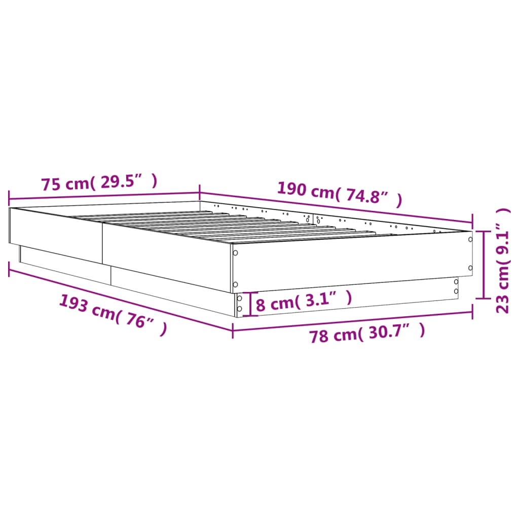 Giroletto Grigio Cemento 75x190 cm in Legno Multistrato | homemem39