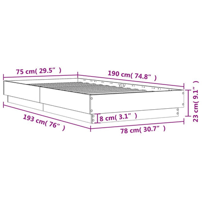 Giroletto senza Materasso Rovere Fumo 75x190 cm in Truciolato | homemem39