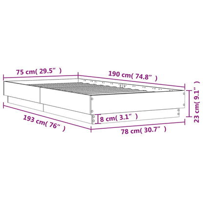 Giroletto senza Materasso Rovere Marrone 75x190cm in Truciolato | homemem39