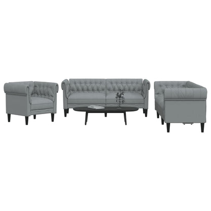Set di Divani 3 pz Grigio Chiaro in Tessuto | homemem39