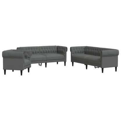 Set di Divani 3 pz Grigio Scuro in Tessuto | homemem39