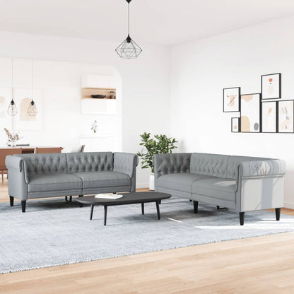 Set di Divani 2 pz Grigio Chiaro in Tessuto | homemem39
