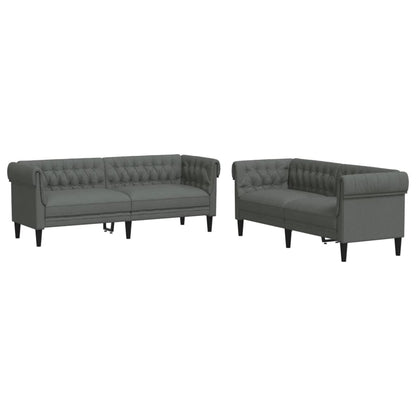 Set di Divani 2 pz Grigio Scuro in Tessuto | homemem39