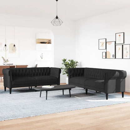 Set di Divani 2 pz Nero in Tessuto | homemem39
