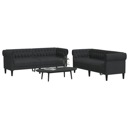 Set di Divani 2 pz Nero in Tessuto | homemem39