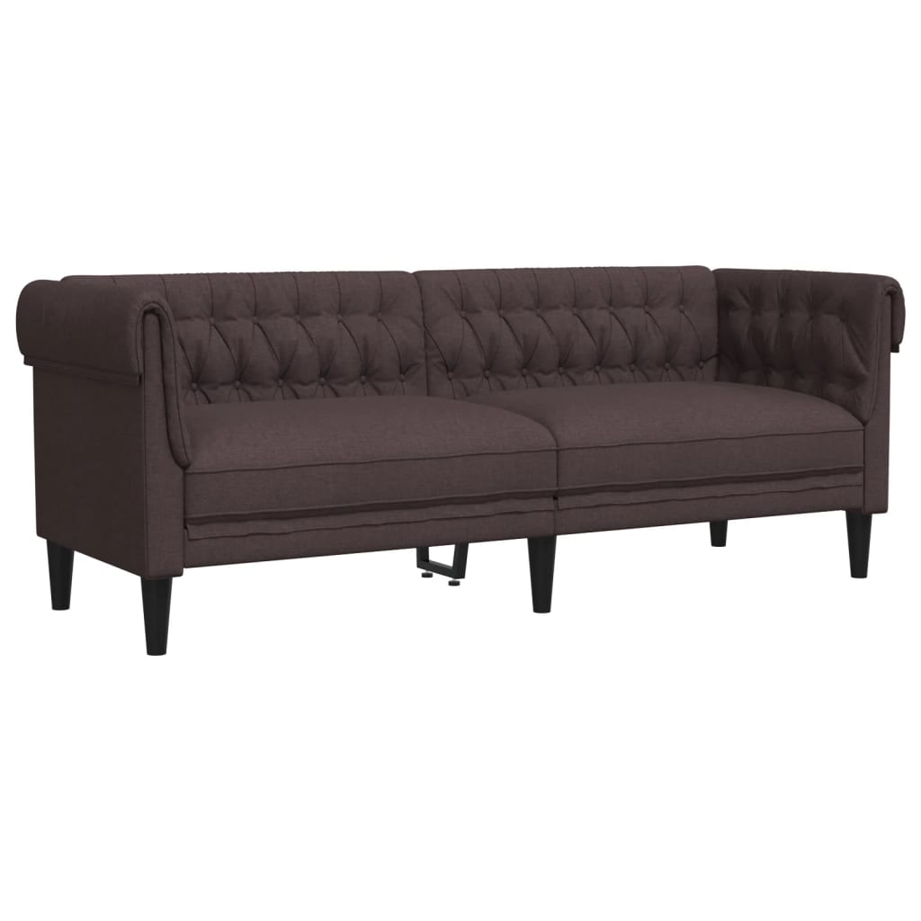 Set di Divani 2 pz Marrone Scuro in Tessuto | homemem39