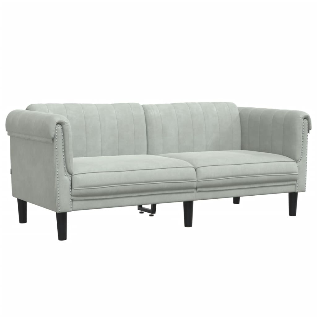 Set di Divani 3 pz Grigio Chiaro in Velluto | homemem39