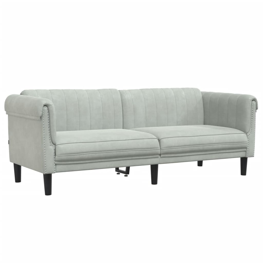 Set di Divani 3 pz Grigio Chiaro in Velluto | homemem39