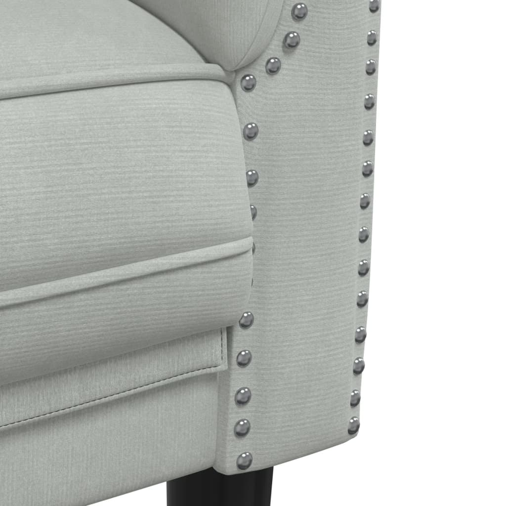 Set di Divani 3 pz Grigio Chiaro in Velluto - homemem39