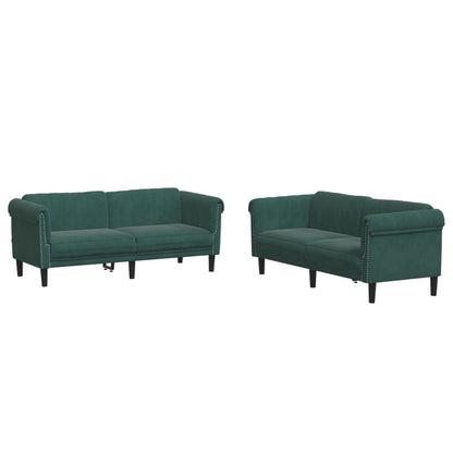 Set di Divani 2 pz Verde Scuro in Velluto | homemem39