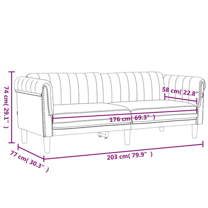 Set di Divani 2 pz Nero in Velluto | homemem39