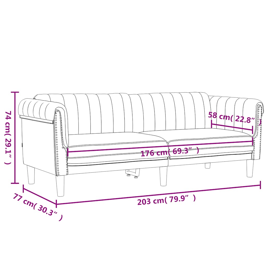 Set di Divani 2 pz Blu in Velluto | homemem39