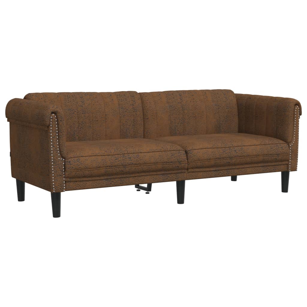 Set di Divani 2 pz Marrone in Velluto
