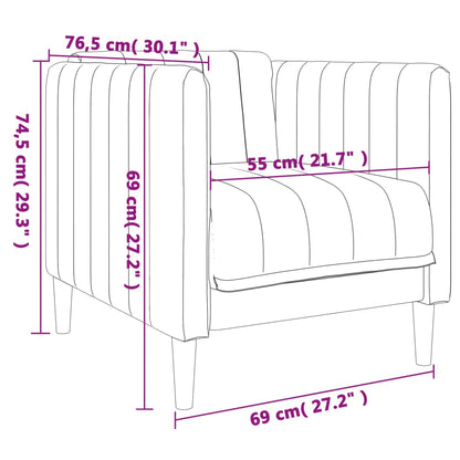 Set di Divani 3 pz Blu in Tessuto