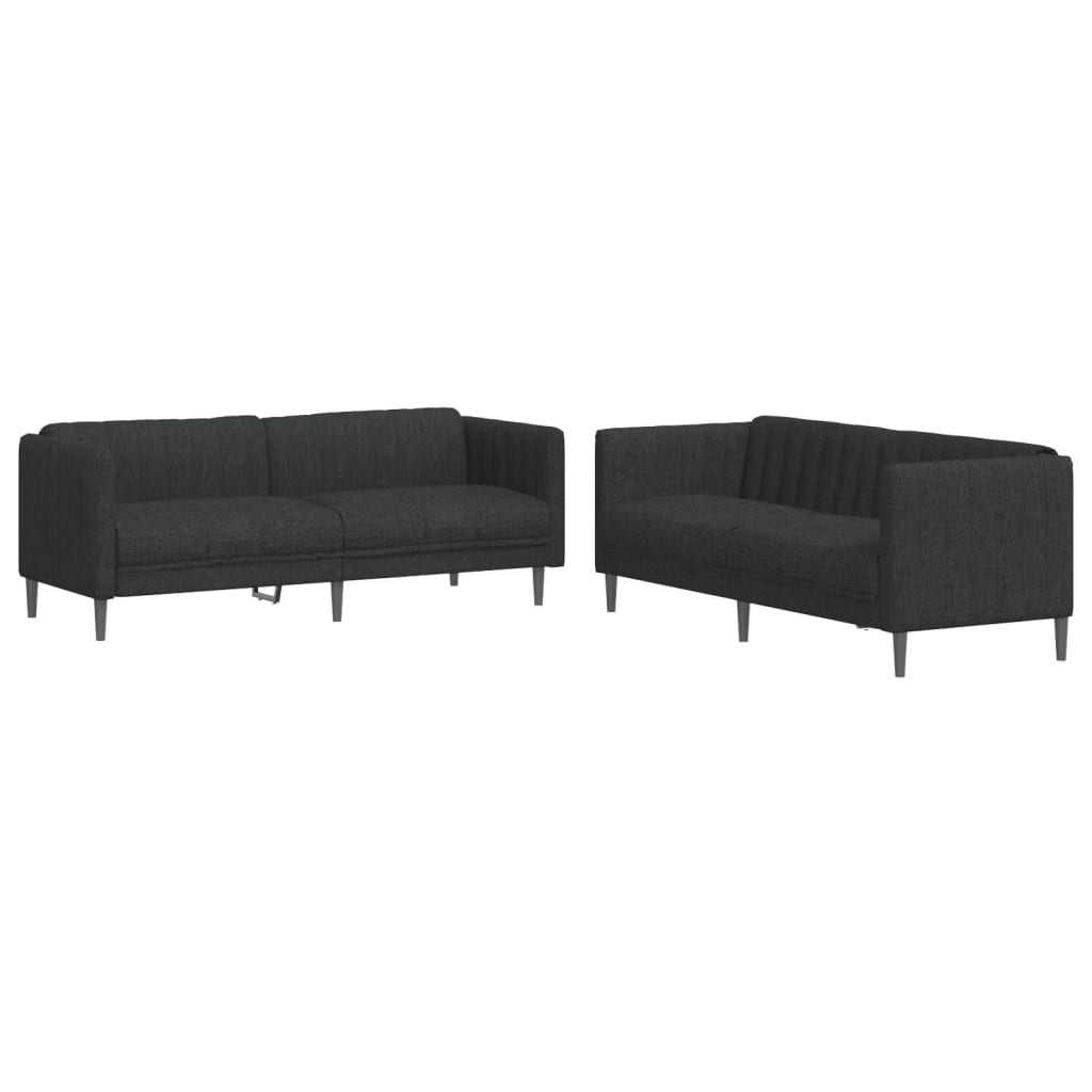 Set di Divani 2 pz Nero in Tessuto | homemem39