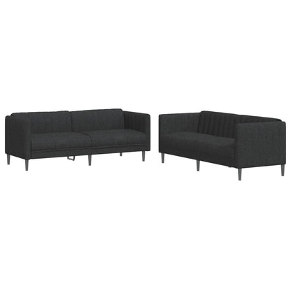 Set di Divani 2 pz Nero in Tessuto | homemem39
