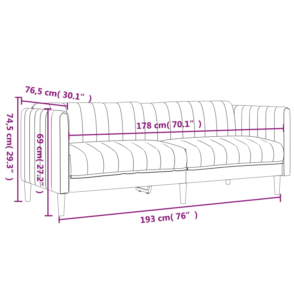 Set di Divani 2 pz Nero in Tessuto | homemem39