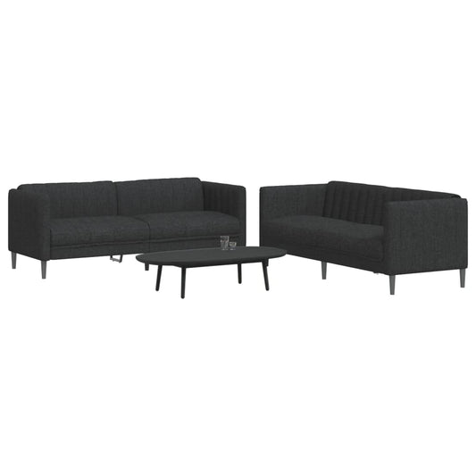 Set di Divani 2 pz Nero in Tessuto | homemem39