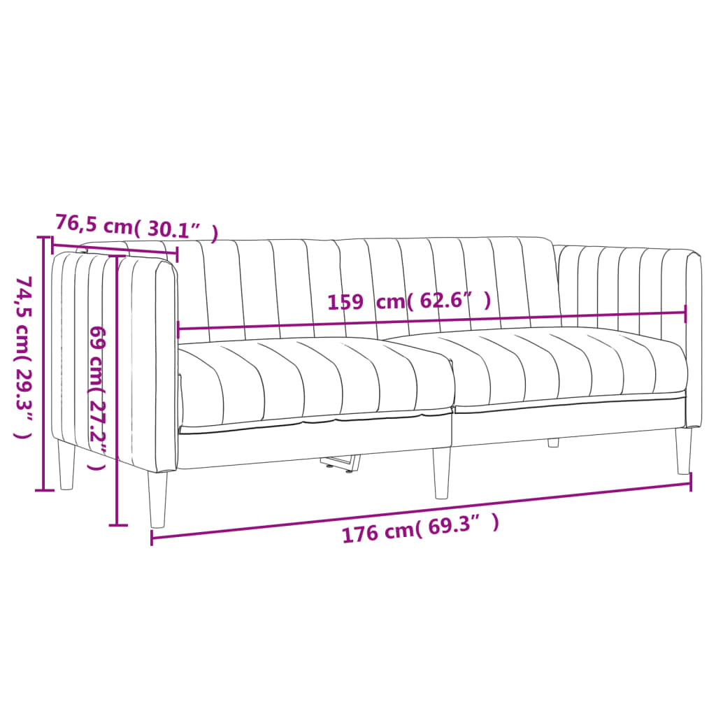 Set di Divani 2 pz Marrone Scuro in Tessuto - homemem39