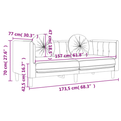Set di Divani 3 pz con Cuscini Grigio Scuro in Velluto | homemem39