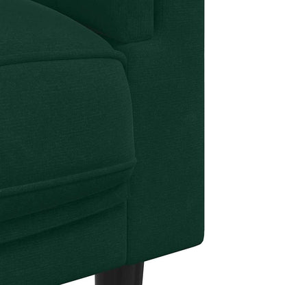 Set di Divani 3 pz con Cuscini Verde Scuro in Velluto
