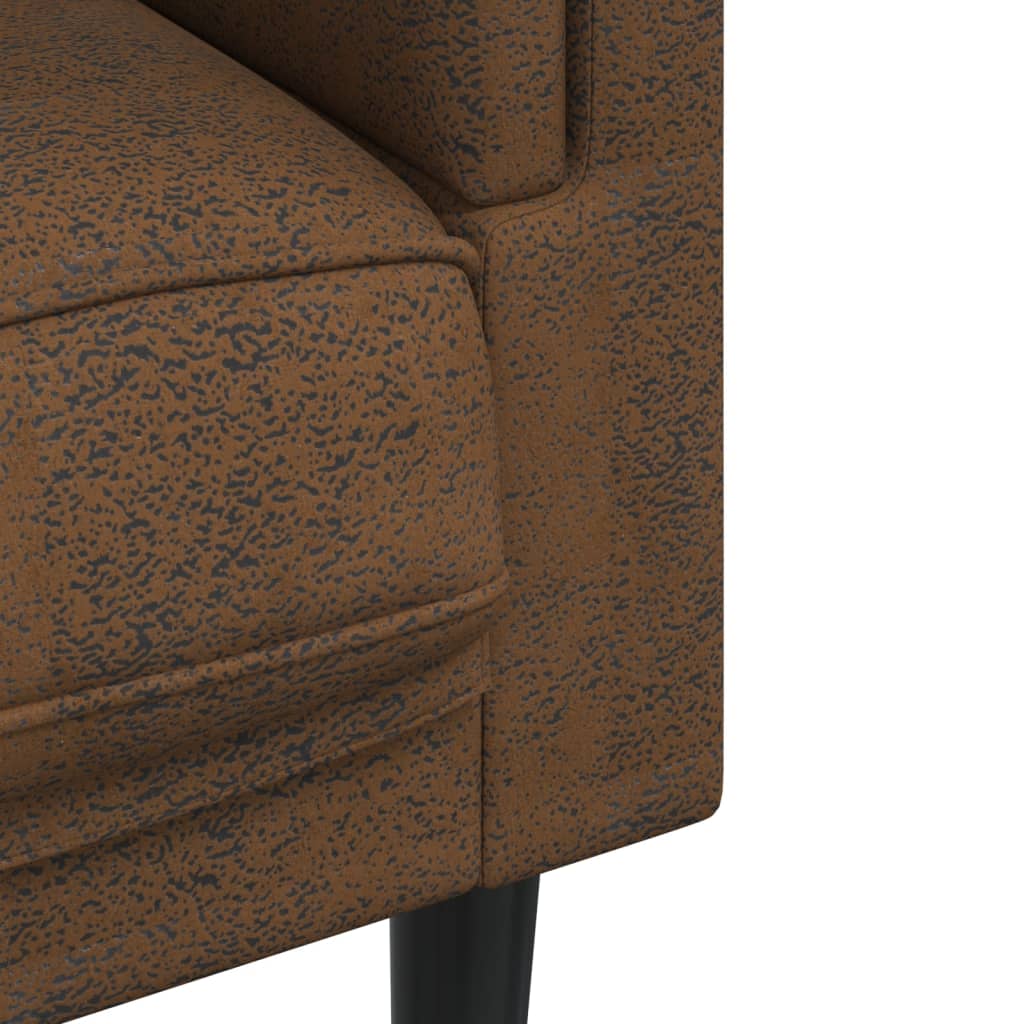 Set di Divani 3 pz con Cuscini Marrone in Velluto | homemem39