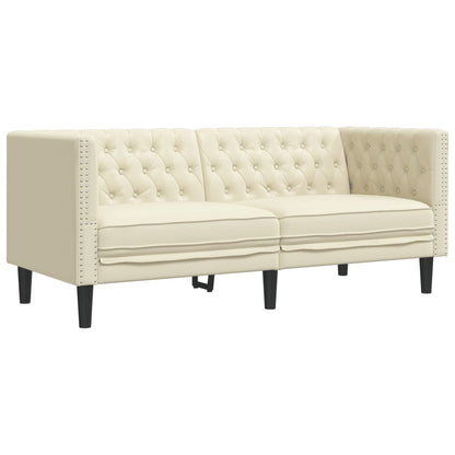 Set Divani Chesterfield 3pz Crema in Similpelle | homemem39