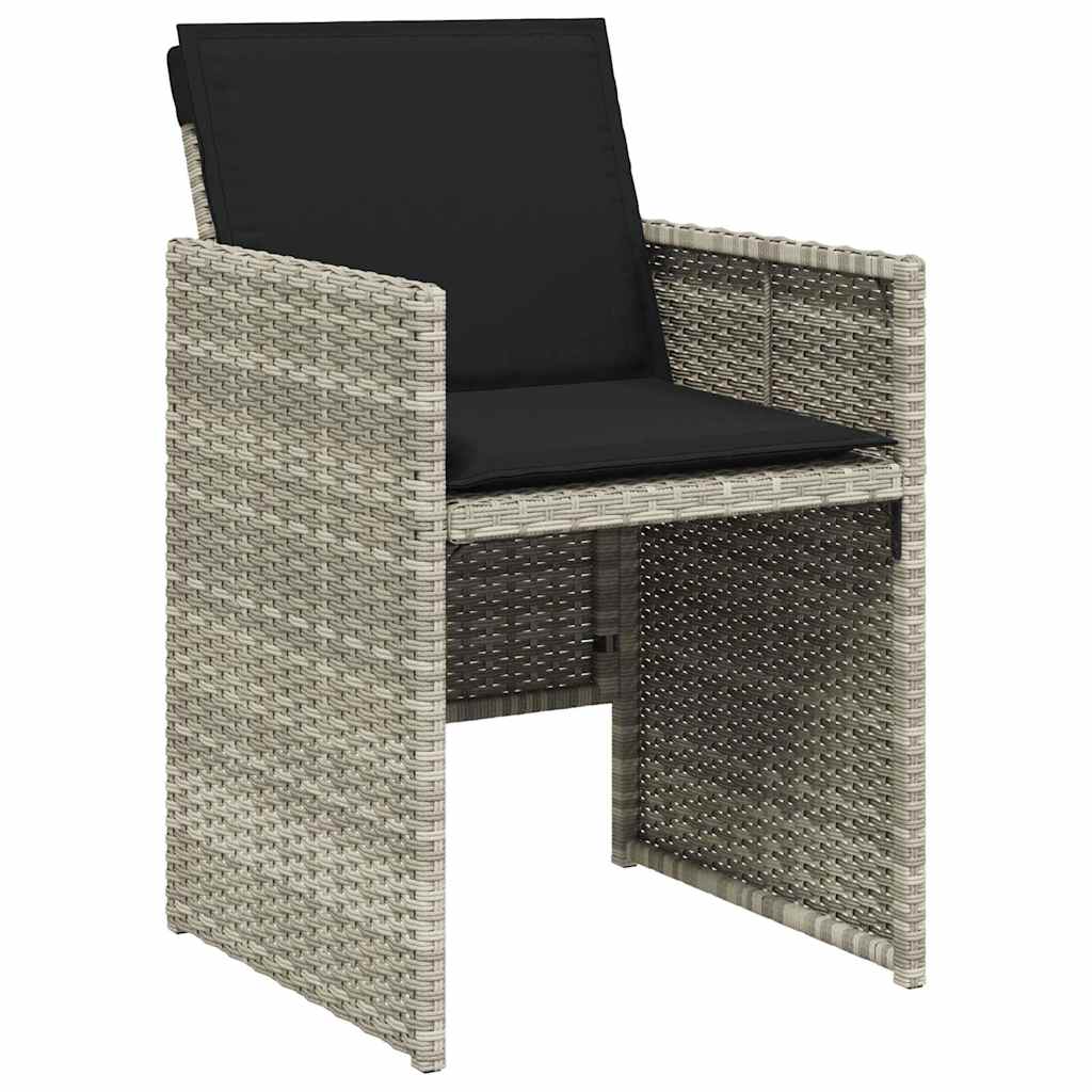 Set da Pranzo da Giardino 13pz con Cuscini Grigio in Polyrattan | homemem39