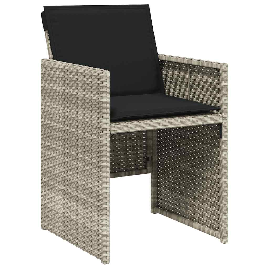 Set da Pranzo da Giardino 13pz con Cuscini Grigio in Polyrattan | homemem39