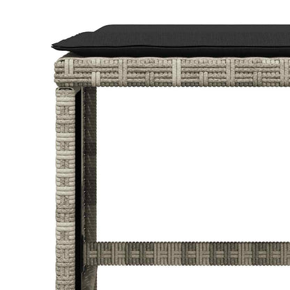 Set da Pranzo da Giardino 13pz con Cuscini Grigio in Polyrattan | homemem39