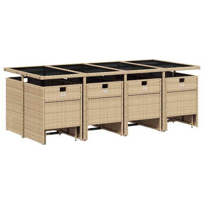 Set Pranzo da Giardino 13 pz con Cuscini Beige Misto Polyrattan | homemem39