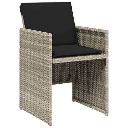 Set da Pranzo da Giardino 15 pz con Cuscini Grigio Polyrattan | homemem39