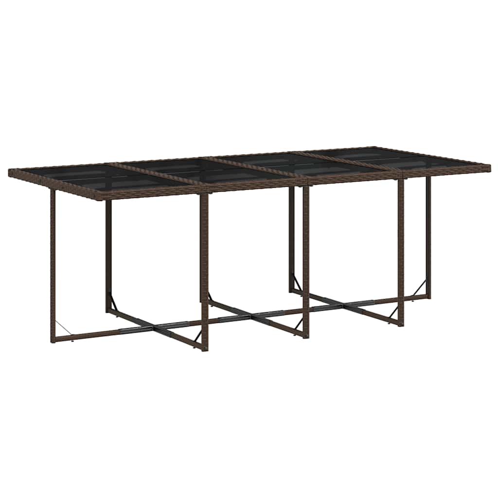 Set da Pranzo da Giardino 13pz con Cuscini Marrone Polyrattan | homemem39