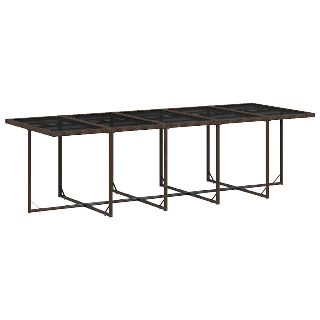 Set da Pranzo da Giardino 15 pz con Cuscini Marrone Polyrattan | homemem39