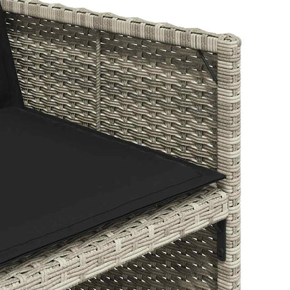 Set da Pranzo da Giardino 15 pz con Cuscini Grigio Polyrattan | homemem39