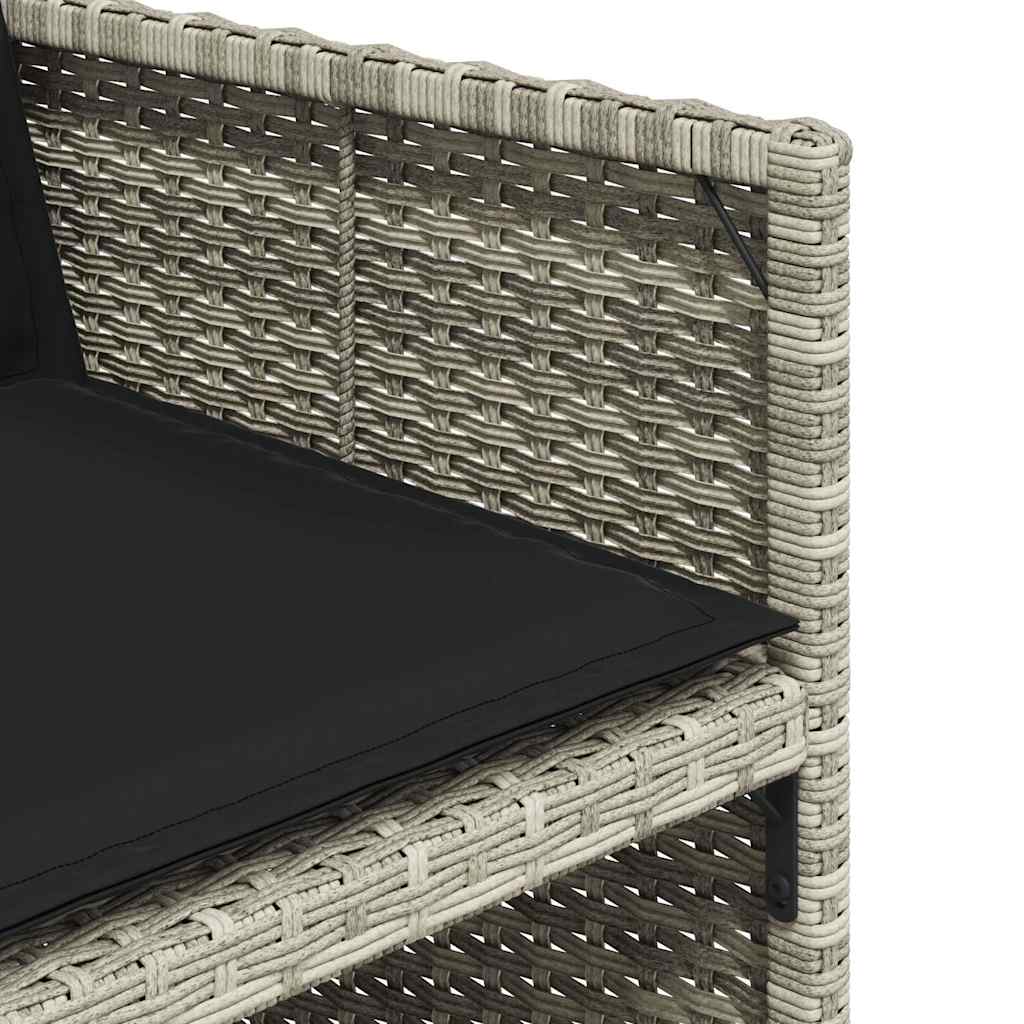 Set da Pranzo da Giardino 17pz con Cuscini Grigio in Polyrattan | homemem39